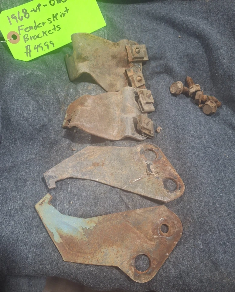 1968 Oldsmobile 88 98 Fender Skirt Mounting Brackets Left & Right OEM Set Foto 2 de 4