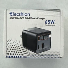 Elecshion, 65W PD + QC3.0 GaN Quick Charger