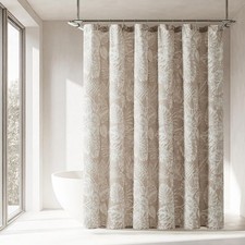 Bali Tropical Leaves Shower Curtain Single 72" W x 72" L Neutral - Tropical