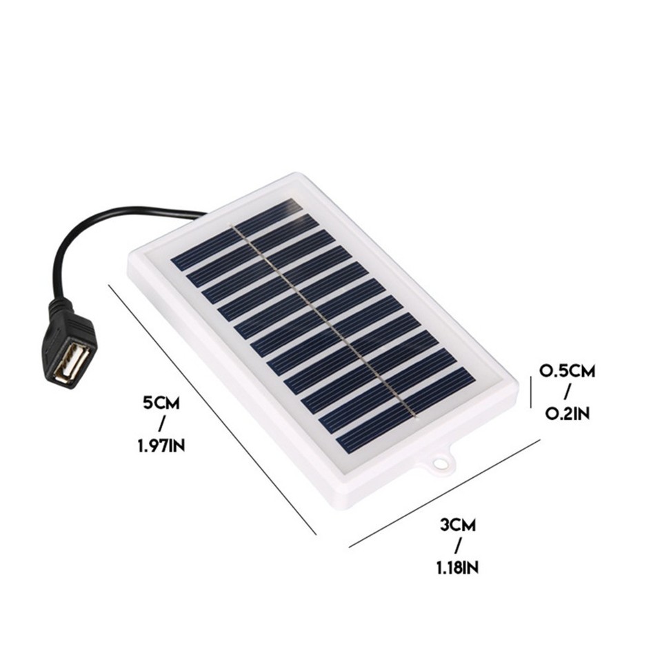 2W 5V Portable Solar Panel with USB Output for Outdoor Device Charging ...