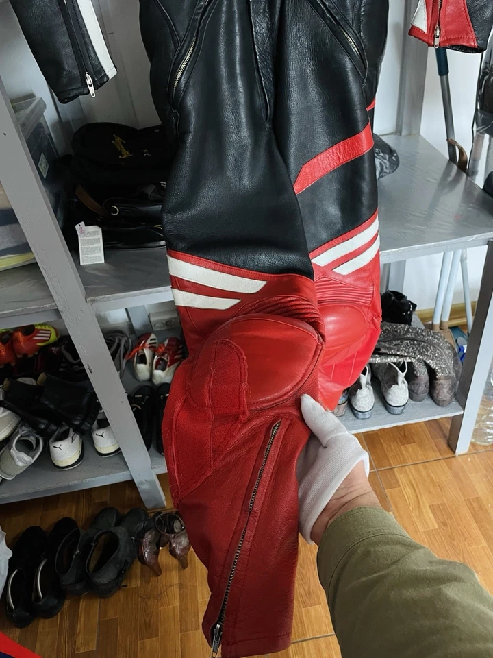 Vintage 90's HALVARSSONS Leather Motorcycle PRO Men’s Suit Size M - Image 4 of 4