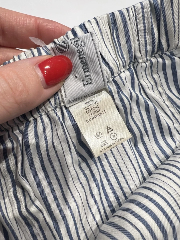 Ermenegildo Zegna 100% 棉蓝色白色条纹男式平角短裤内衣 — 第 3/4 张图片