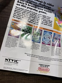 Rock 'N Ball NTV-R4-US NES Nintendo Insert Poster Only