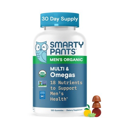 SmartyPants Multivitamin for Men, Organic 120 Count (Pack of 1), Blue 