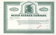 Meyer Rubber Company. Stock Certificate.