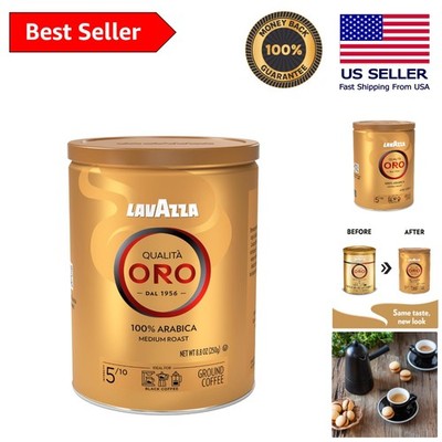 Luxurious Qualità Oro 100% Arabica Ground Coffee, Medium Roast, 8.8 oz (4 Tins)