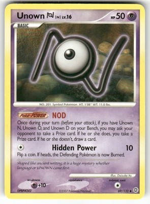 Unown [N] 69/132 Uncommon Secret Wonders Pokemon Lightly Played