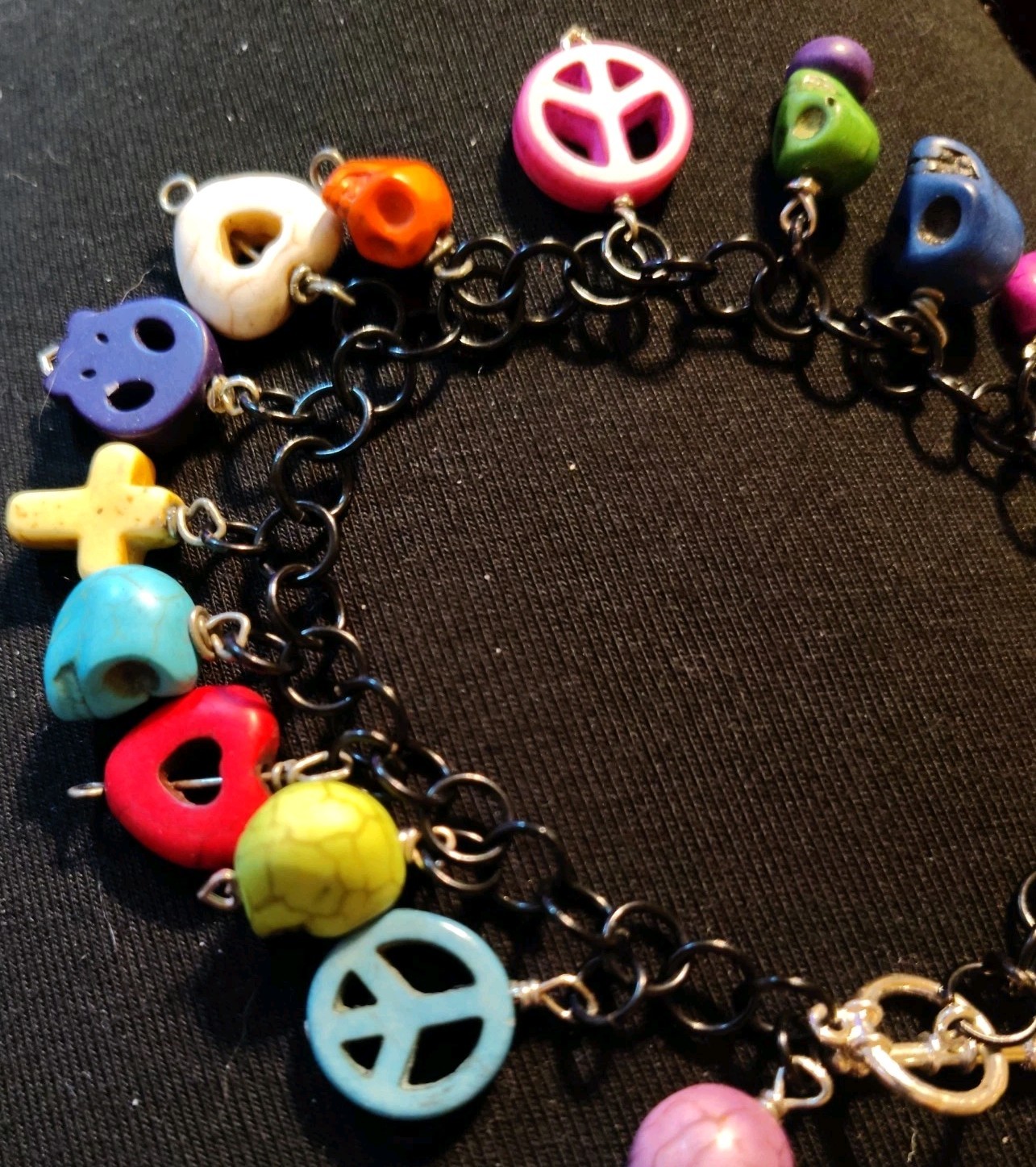 Bold Multicolor Statement stone bracelet Chunky A… - image 2