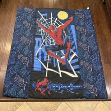 2002 Spider-Man Movie Comforter Full Size Reversible Vintage Marvel Made in USA