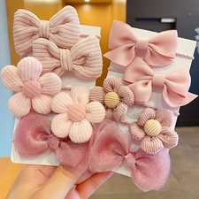 10pc Cute Bow Flower Hair Ties Strong Elastic Ponytail Accessories