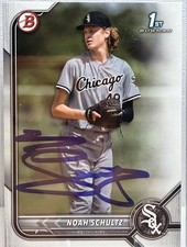2022 1st Bowman Noah Schultz Autographed #BD-56 White Sox Top Prospect
