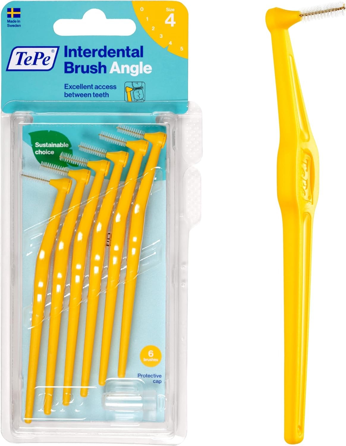 Tepe Angle Yellow Blister - Interdental Brush Brushes Pack 6 Per - Interdental Angle Brush Brushes Pack 6 Yellow Per - Image 5