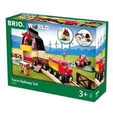 BRIO World Farm Railway Set - 20-Piece FSC-Certified Wood Train Set  Accesso...