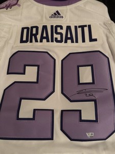 Leon Draisaitl Autographed Jersey Hockey Fights Cancer Fanatics Authentic COA