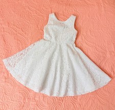 Polo Ralph Lauren Girls White Lace Flower Girl Dress Size 6 Party Wedding