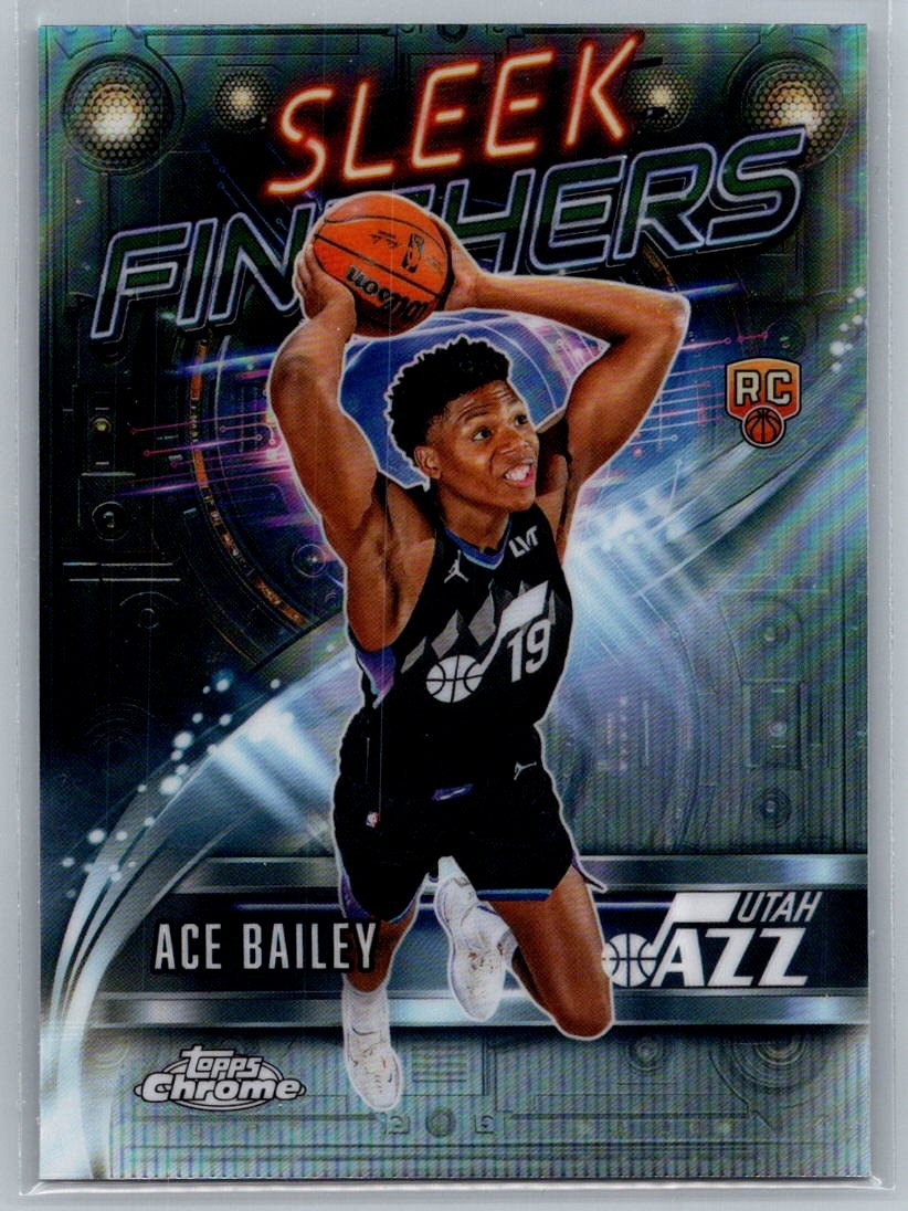 2025-26 Topps Chrome Ace Bailey Sleek Finishers Refractor #SF-25 Utah Jazz