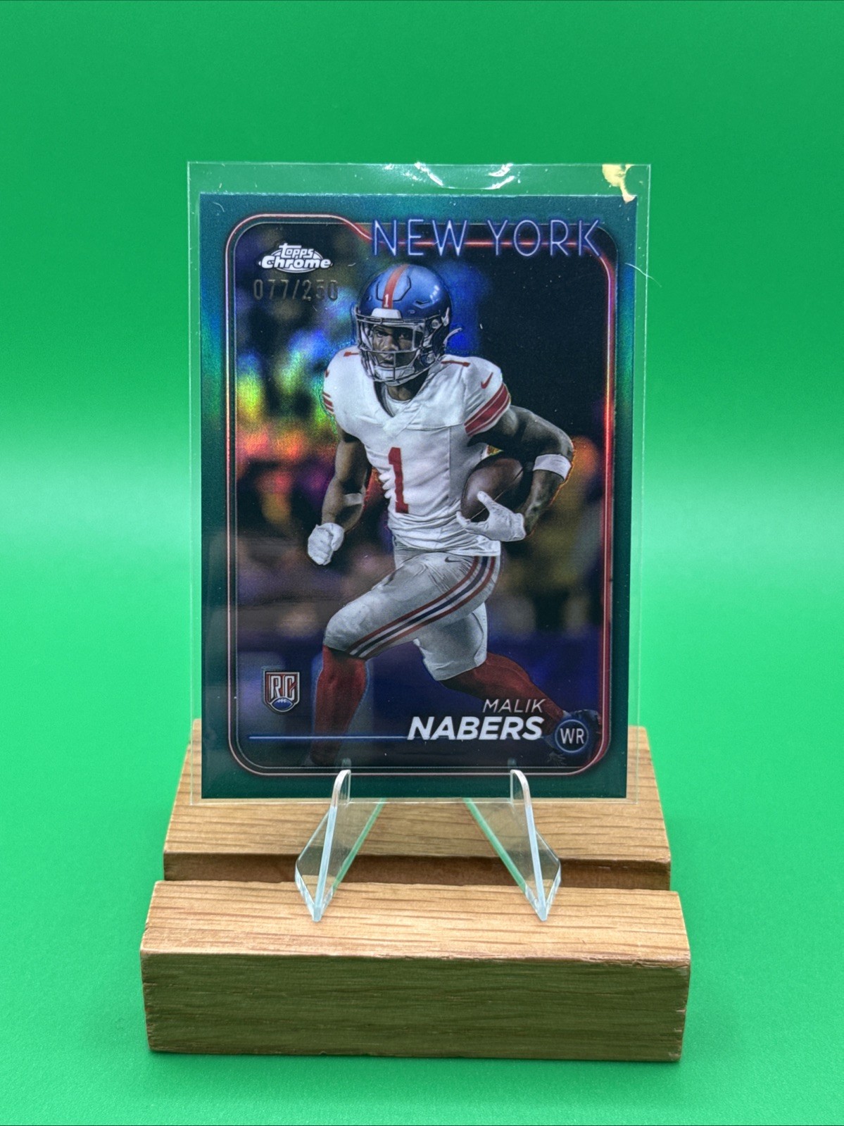 2024 Topps Chrome - Rookies Malik Nabers #205 Teal Refractor /250 (RC)