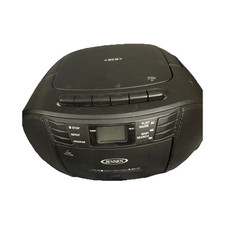 Jensen CD-545 Black Portable Stereo Boombox CD Cassette AM/FM Radio Aux works 