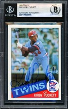 Kirby Puckett Signed 1985 Topps RC #536 Twins Beckett #19958556 Card