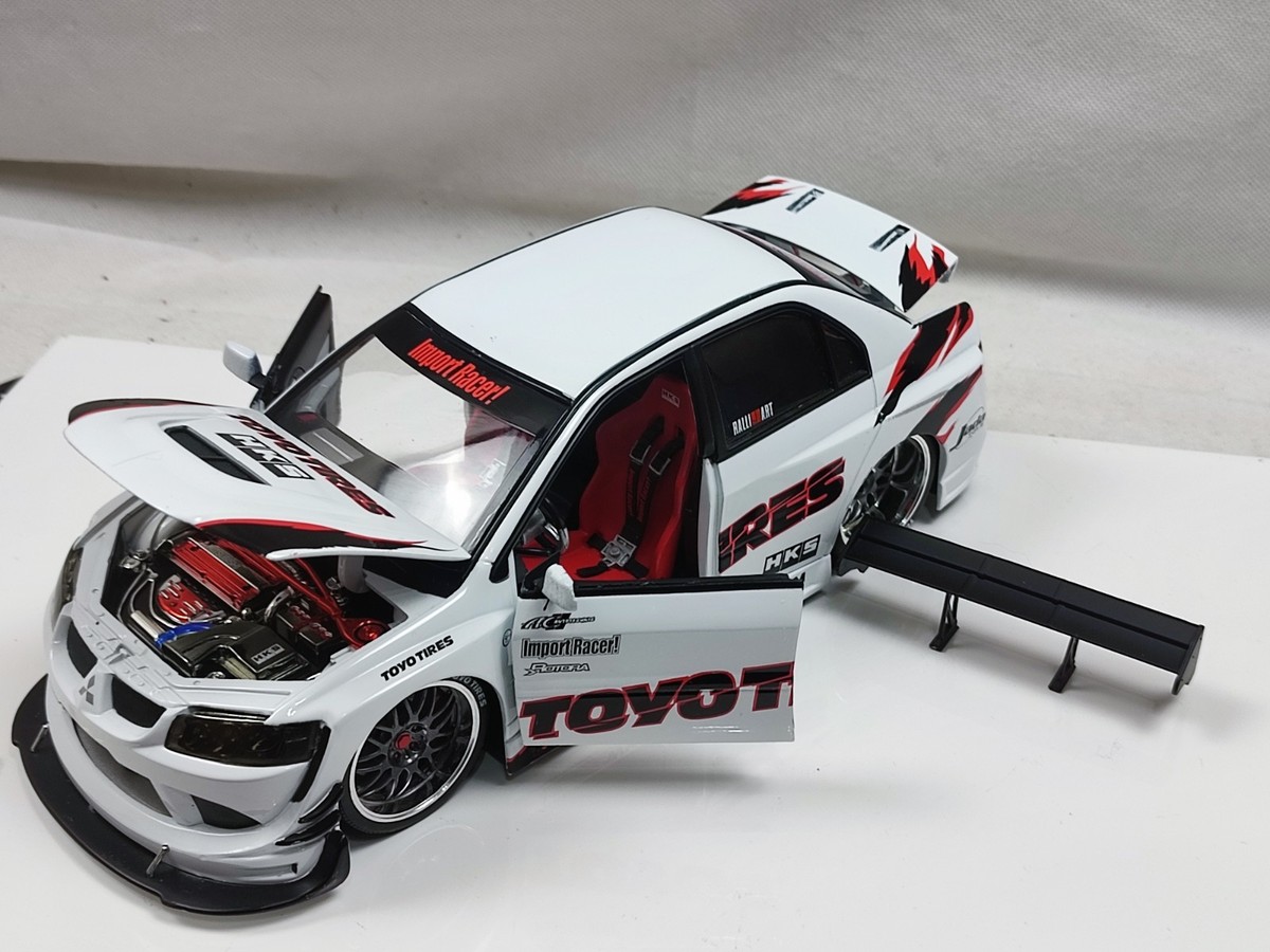Jada 1/18 2003 Mitsubishi Lancer Evolution Viii White Toyo Rare