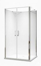 Cabine de douche  en forme U Nora 100x90x195cm / 8 mm / en verre sans receveur d