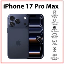 Apple iPhone 17 Pro Max 12GB+2TB DEEP BLUE Dual SIM Unlocked iOS Cell Phone