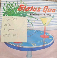 Status Quo Marguerita Time Vinyl Record 7" VG/VG+ QUO14 1983