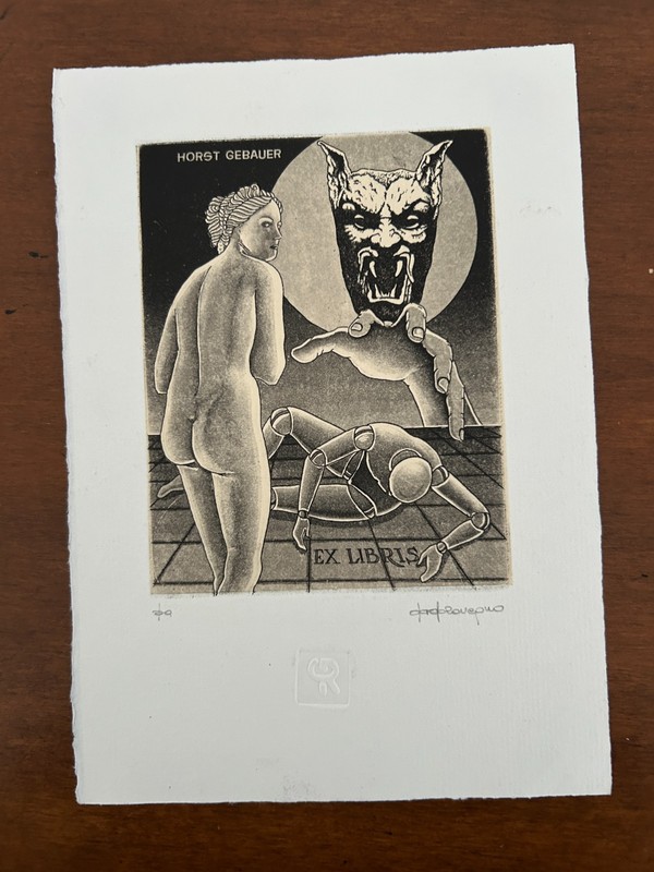 ROVEGNO -- EX LIBRIS -- "Nude and Devil"