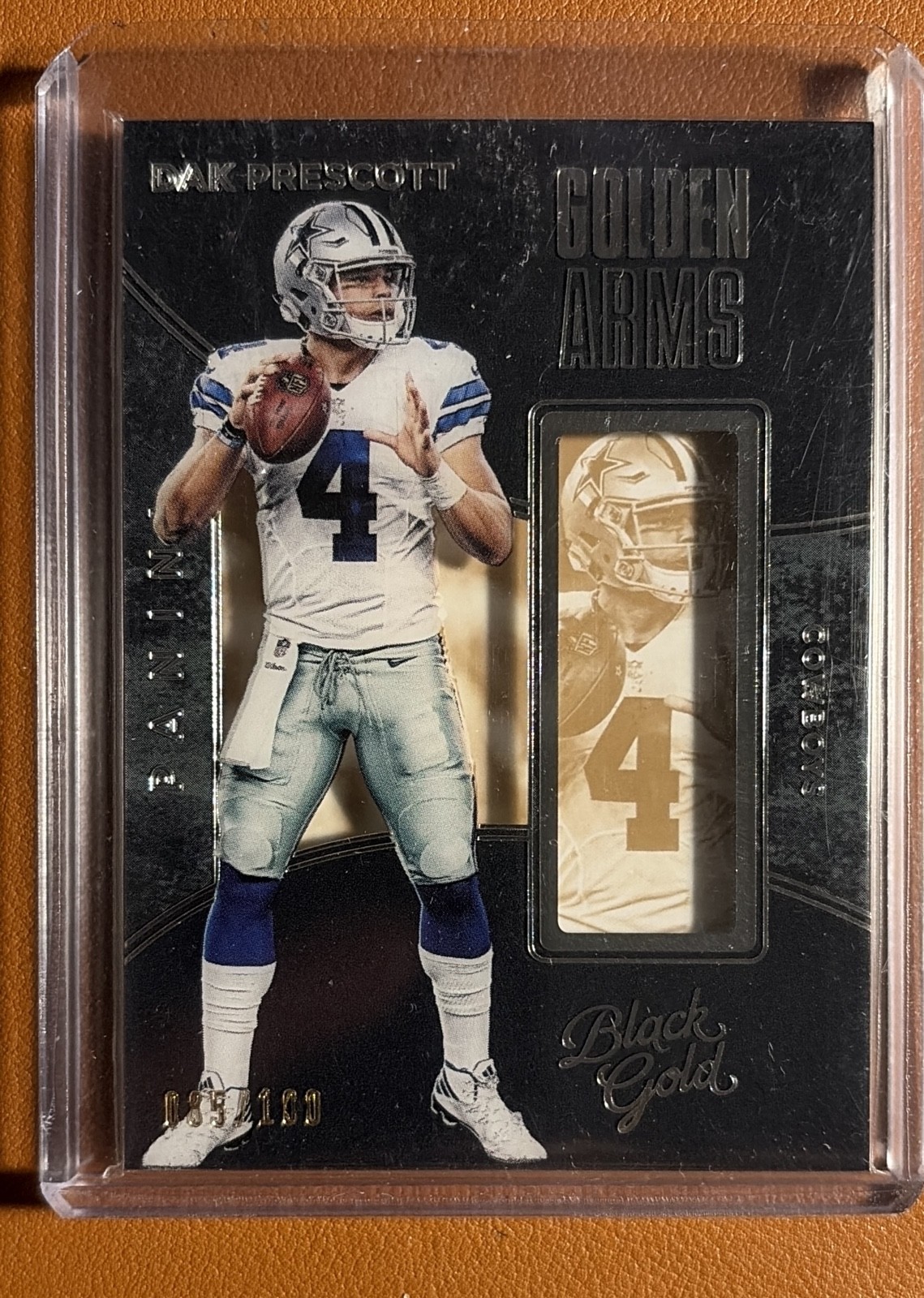 2016 Panini Black Gold - Golden Arms Dak Prescott #GA18 White Gold /100 (RC)