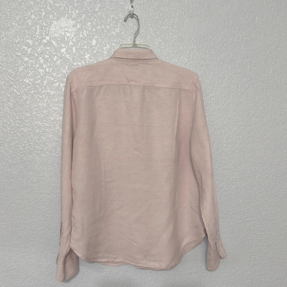 J. Crew Baird McNutt Irish Linen LS ButtonUp Shirt Women's Size M Pale Pink Slim - Image 2 of 4