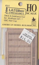 LaserKit AMB #261- HO Scale Deck & Bulkhead Set - for Walthers 54' GSC Flat Car