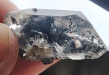 Black Rutile Included Quartz Crystal Having Good Luster  Nice Termination.