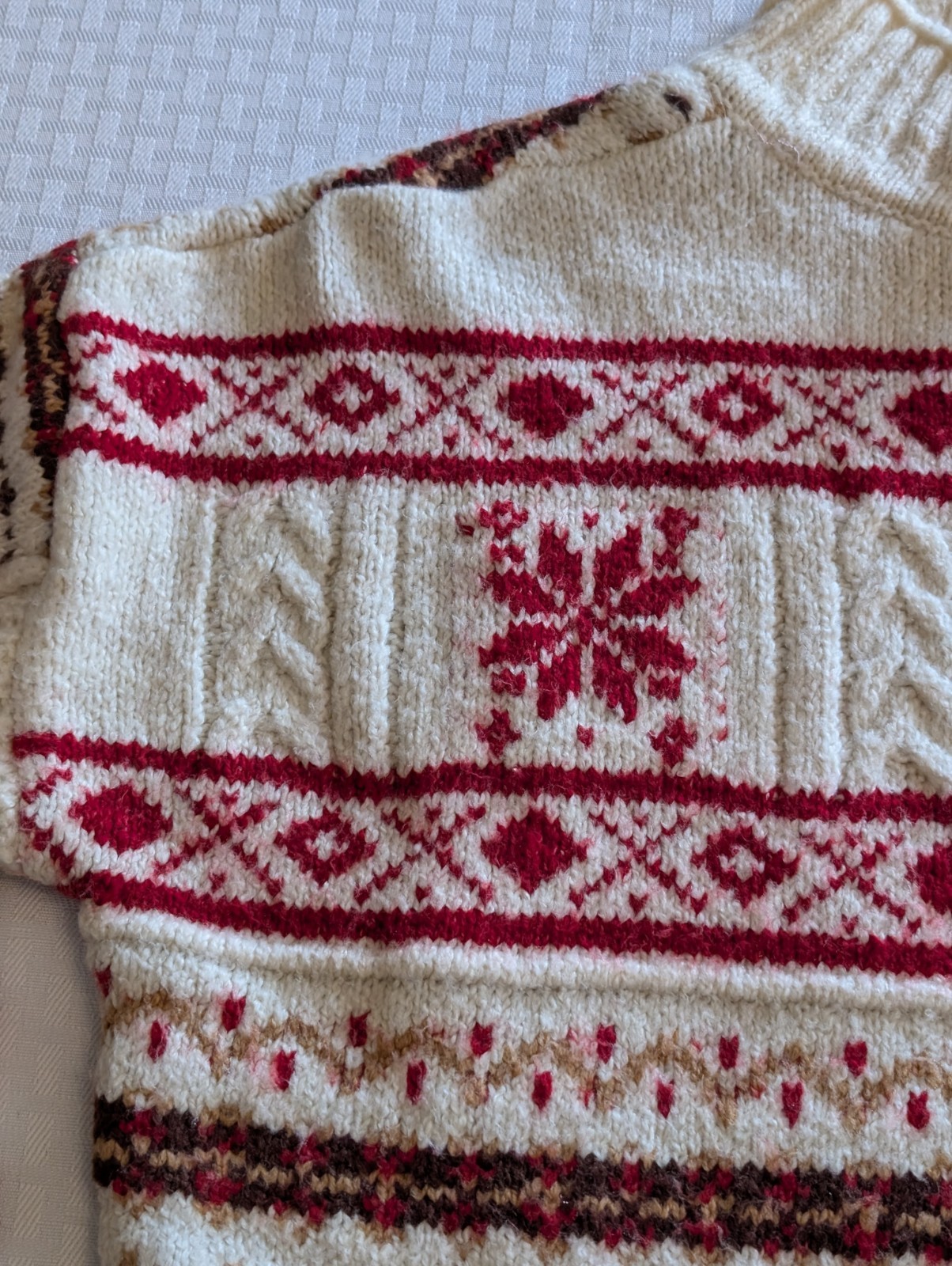 American Eagle Patchwork Fair Isle Snowflake Cabl… - image 4