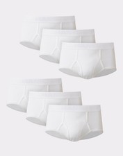 Hanes Men Brief 6 Pack Ultimate Big Cool Comfort Waist White Underwear 2XB-4XB