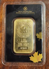 Royal Canadian Mint RCM 1 oz. Gold Bar Fine in Assay 4800.00 per troy oz