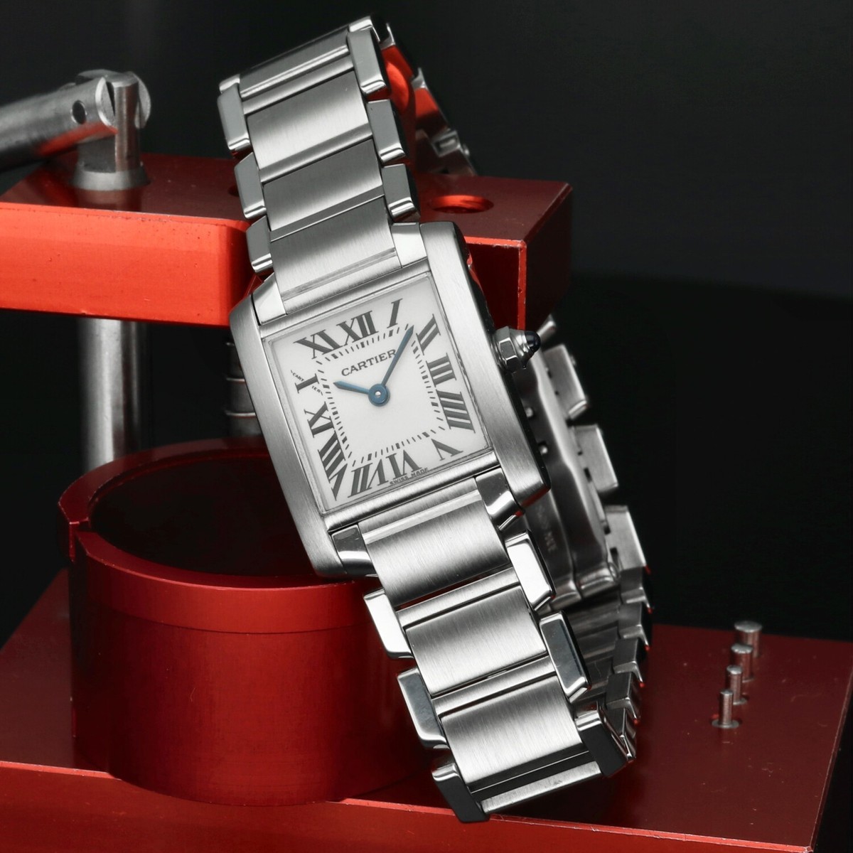Cartier W51008Q3 Tank Francaise Ladies Stainless Steel Roman Blued