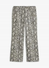 Neu Lederhose Gr. 50 Schwarz Weiß Damen-Hose Freizeithose Leder-Pants