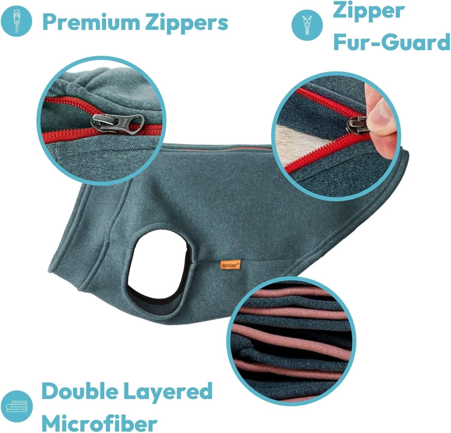 Gooby Zip Up Microfiber Fleece Sweater - (refurbished)