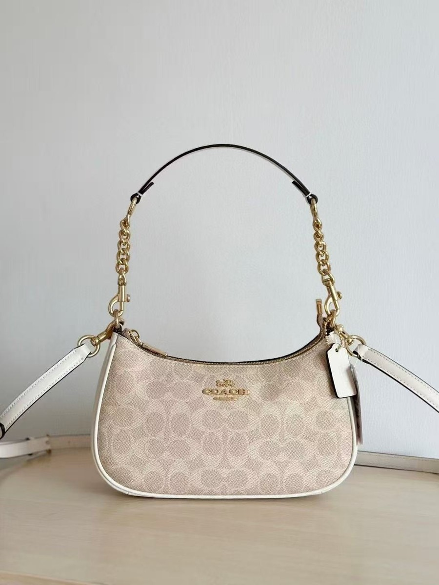 ＣＯＡCＨバック Coach NWT Teri Shoulder Bag In Signature Canvas CV933 Gold/Sand