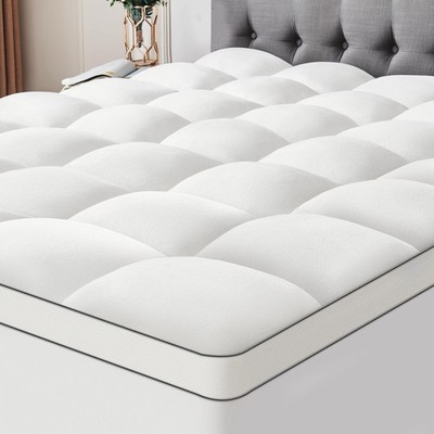 Ultra Soft Coral Fleece Queen Size Mattress Topper, No Compression Plush Thic...