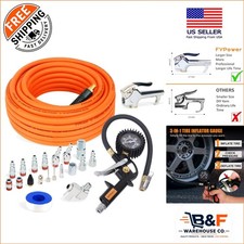 22-Piece Air Compressor Kit with 50ft Hybrid Hose Tire Inflator Gauge