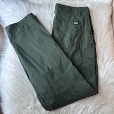 REl Co-op Sahara Kids Convertible Hiking Cargo Pants Olive Green Size Large