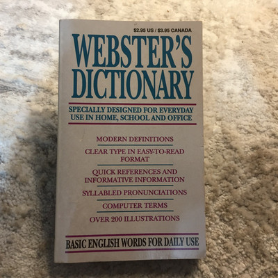 Webster's Dictionary Paperback Book from Nickel Press 1995