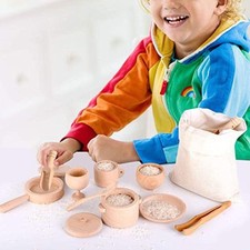 Wooden Pretend Afternoon Tea Set for Ages 3 4 5 Years Old Kids Party Favors