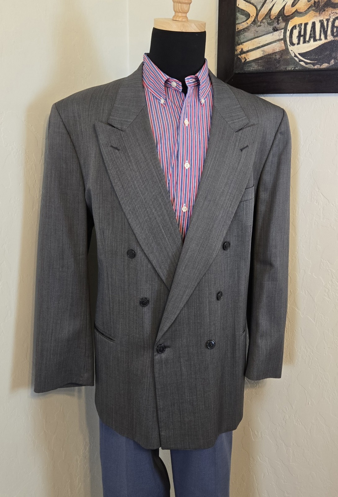 Giacca tuta blazer doppiopetto vintage Yves Saint Laurent uomo 48L