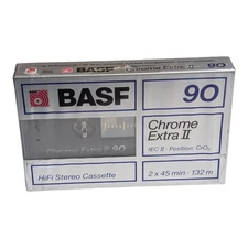 BASF CHROME EXTRA II 90 Blank Audio Cassette Tape 1988 TYPE II SEALED NOS