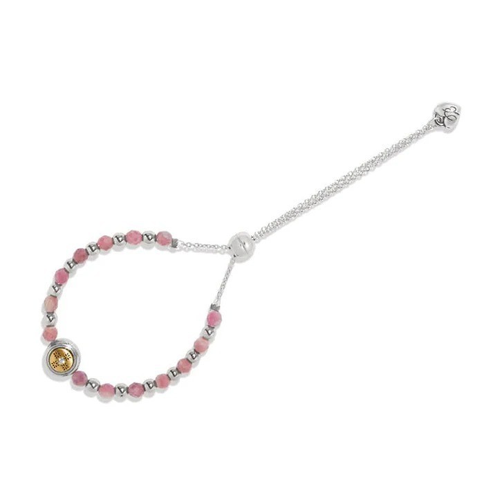 Brighton Mosaic Two Tone Beaded Bracelet Style JF025C  NWT $78  silver / pink