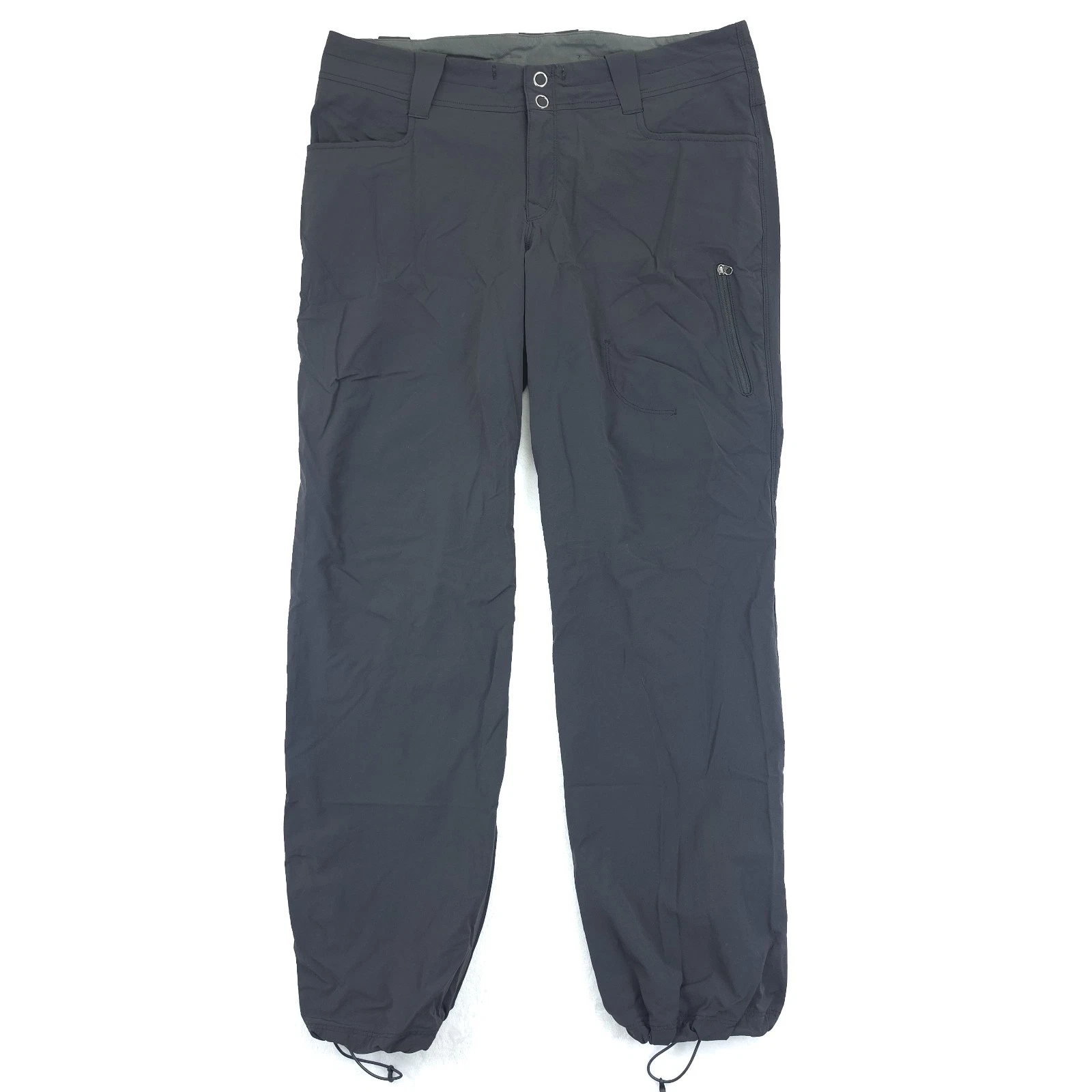 Outdoor Research Pant Womens 10 Black Nylon Rain Wind Flex Drawstring Hike 34x29