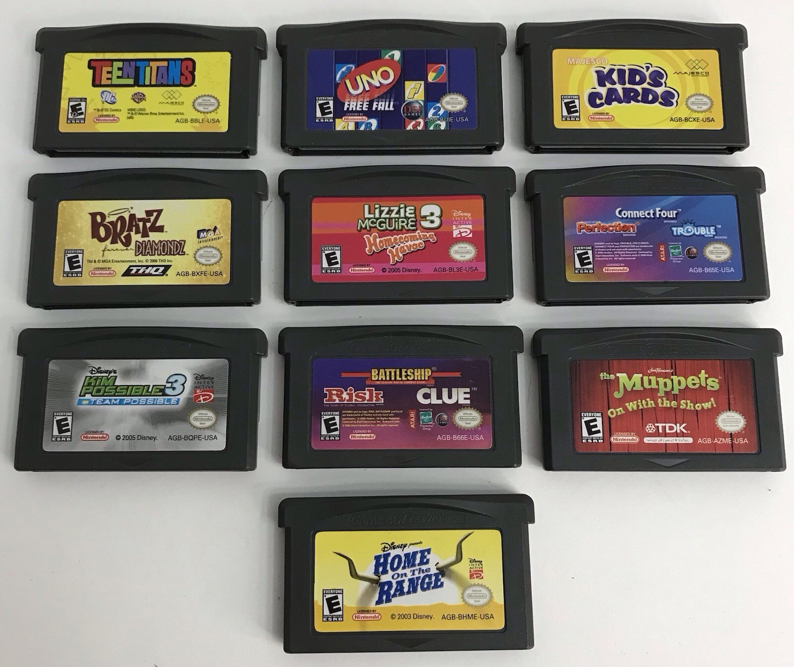 Nintendo Game Boy Advance GBA Cartridges Only Lot of 10 Teen Titans Bratz & More