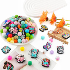 Lovymi 12PCS Animals Silicone Focal Beads for Pens, Horse Silicone Beads for ...